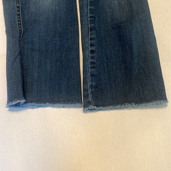 KUT From The Kloth Frayed Hem Crop Straight Leg Mid Rise Jean Indigo Size 8P - Picture 14 of 15